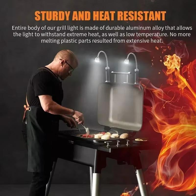 Barbecue Grill Light Grilling Accessories for Outdoor BBQ Flexible Weather Resistant Magnetic LED Lights Men Dad Gifts