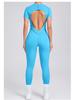 European & American 3D Backless Short Sleeve Jumpsuit - Autumn/Winter Yoga Activewear