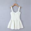 Robe d'été florale en dentelle style princesse pour femme - Coupe ajustée, Volumineuse, Multicouche, à bretelles courtes