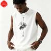 Men's Summer Sleeveless Top Vintage Mountain Compass Pattern Print Casual Oversized Tank Top Outdoor Street Vest