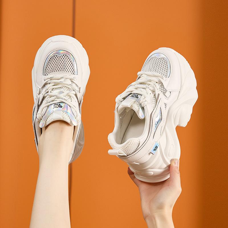 Dad Shoes Women's Summer 2025 New Fashion Versatile Mesh Sports Casual Shoes Thick-soled Women's Shoes