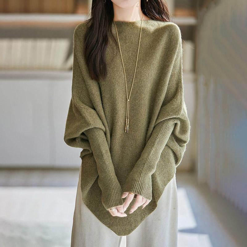 Sweter damski zimowy gruby ciepły dzianinowy z wysokim dekoltem elastyczny z długim rękawem oversize topy