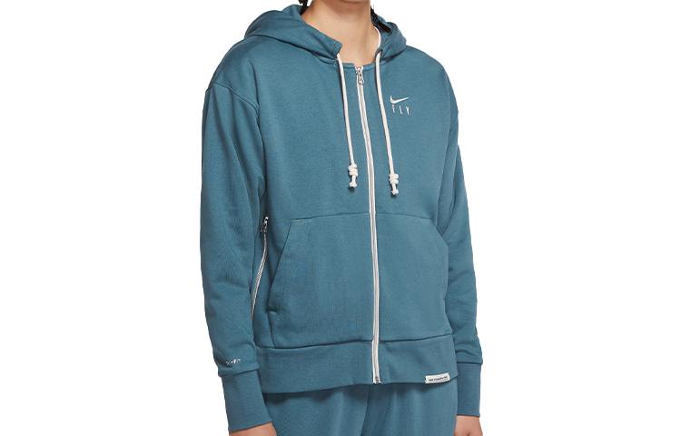 Nike Sweatshirts Women s Gray Green Hooded Moderate Regular CU3794-058 S
