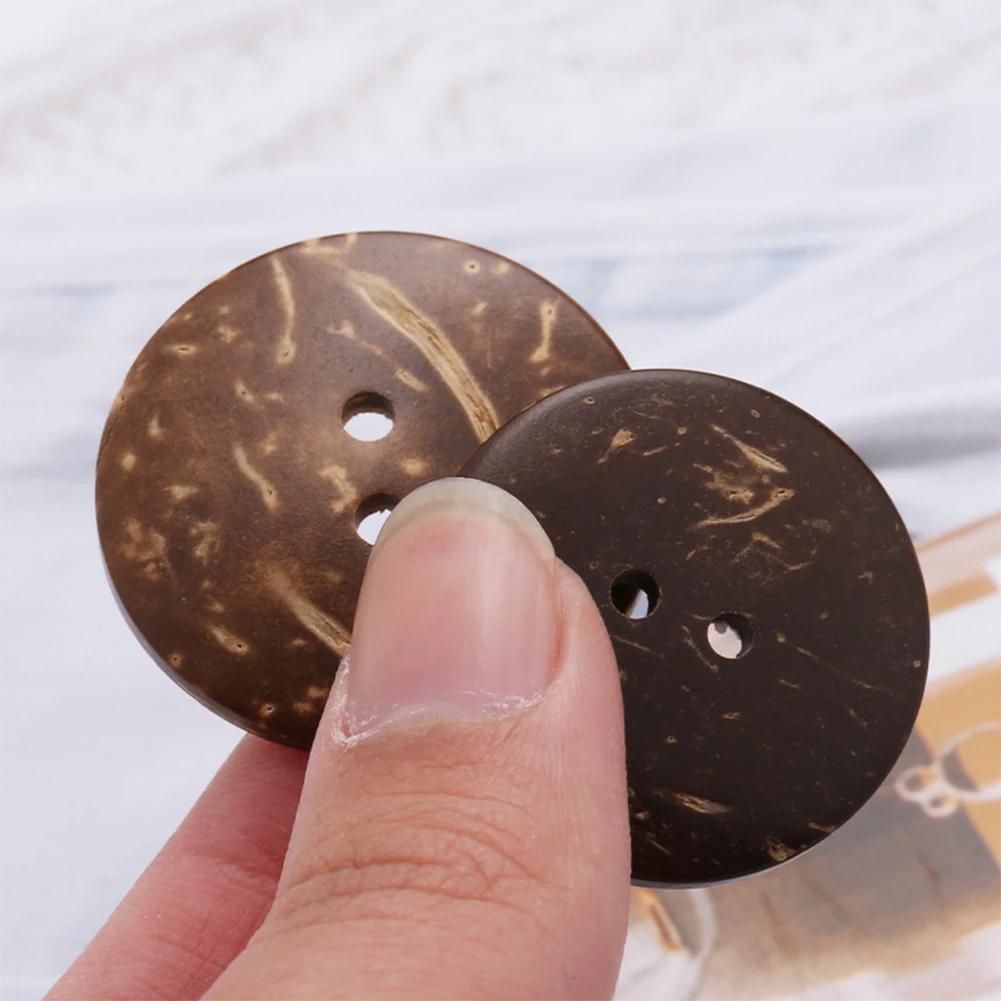 2 Hole Handmade Buttons 50 Natural Coconut Shell Buttons Clothing Jacket High-quality DIY Sewing Decoration 5 Colors Optional