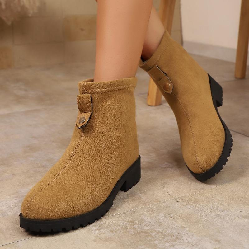 Fashion Fashion Suede Heeled Short Boots Designer Classical New Trends Shoes 2025 Winter Chelsea Snow Ankle Boots Party Cozy Zapatillas