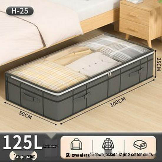 Four-Handle Foldable Underbed Storage Bag for Clothes and Quilts