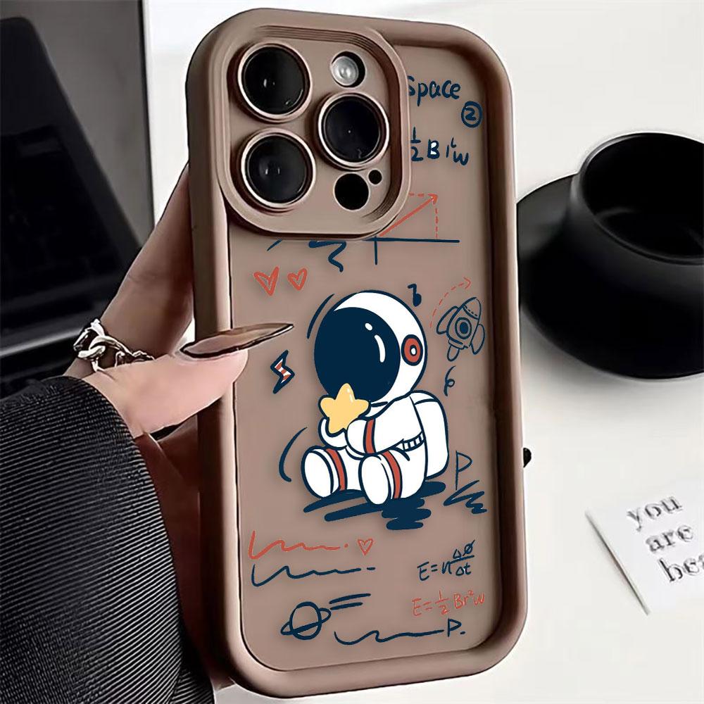 Cartoon Astronaut Space Phone Case For VIVO V60 V21 V23E V25 V27 V27E V29 V29E V30 V30E V40 V50 X80 X90 X100 X200 Shell Cover