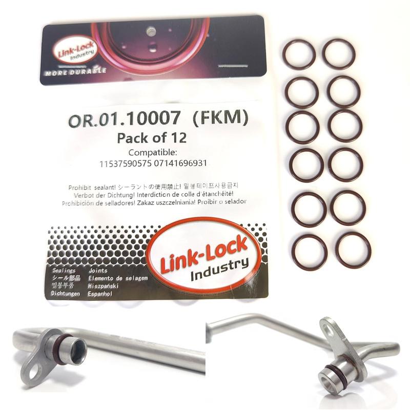 12PCS FKM Viton OR.01.10007 Turbocharging Pipeline O-Ring 11537590575 07141696931 for BMW N55 B58