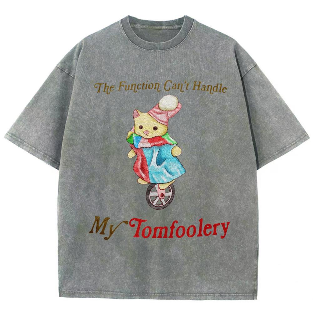 Summer Cartoon Bear Print Women's T-Shirt Wash Oversized Short Sleeve Couple Y2K Sweetheart Casual Top