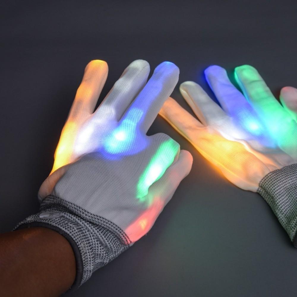 

Funny 7 Colors Light Show LED Rave Glove Light up Breathable Finger Gloves Flashing Mittens Concert/Party/Activity Props