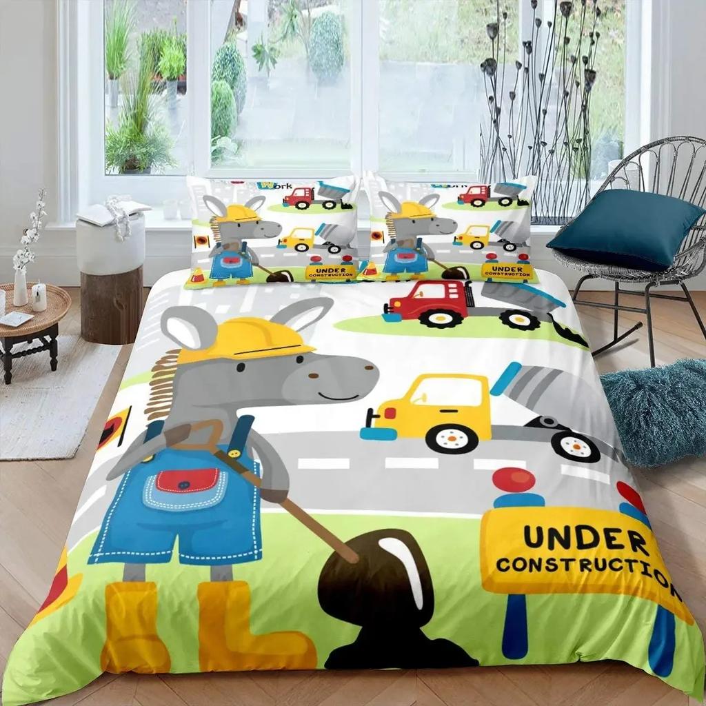 Donkey Duvet Cover King Queen Funny Cartoon Animal Printed Bedding Set For Kids Teens Adults Cute Farm Animals Soft Quilt Cover
