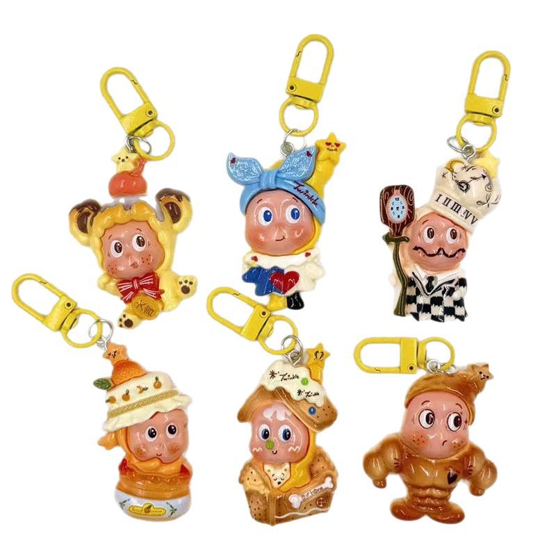 Large Cute Starman Keychain Pendant Resin Accessory for Bags and Jewelry