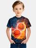 Children's T-Shirt Boy Casual Girls Short Sleeve T-Shirt Summer Cartoon Soccer Sports T-Shirts for Boys Round Neck Children Top