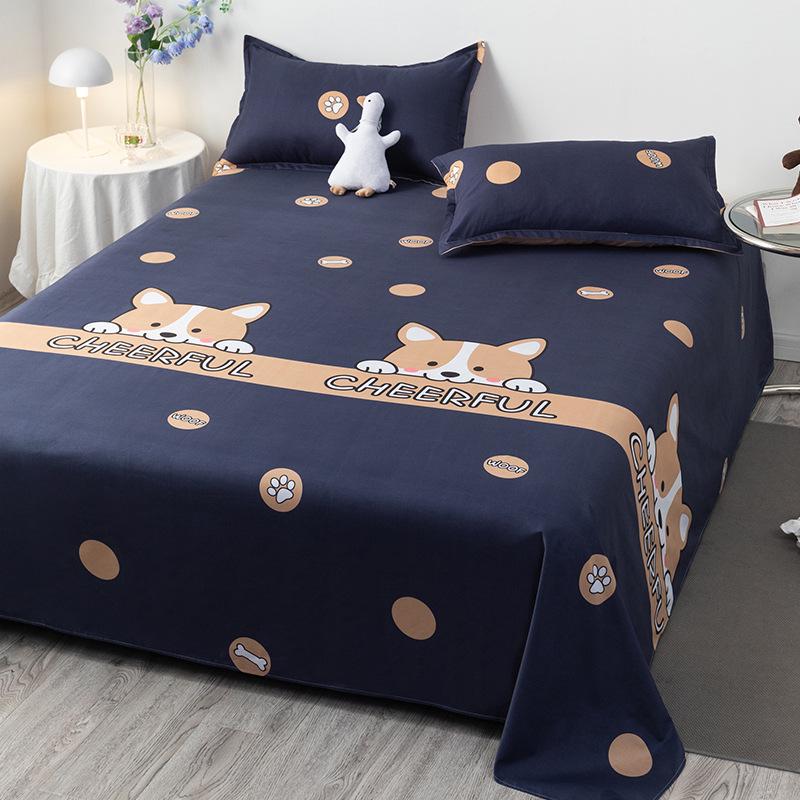Winter Single Bed Sheet and Quilt Cover Set - 1.5m, Washed Cotton, Includes Pillowcase, Dormitory Style