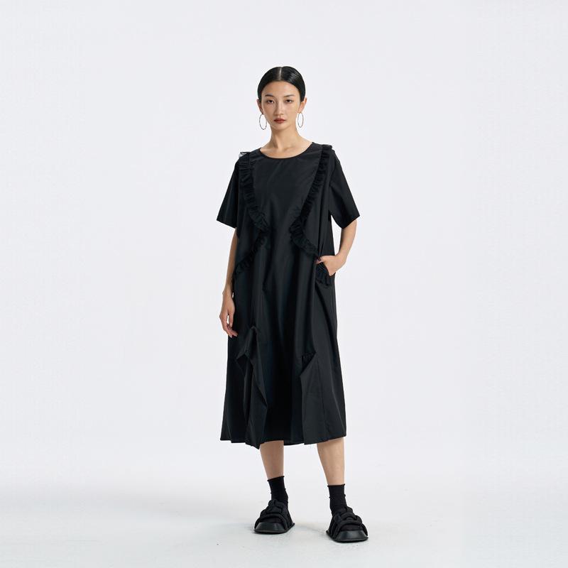 2026 new large size women's clothing Yamamoto style loose dress Korean version of foreign style niche high-end design looks thin