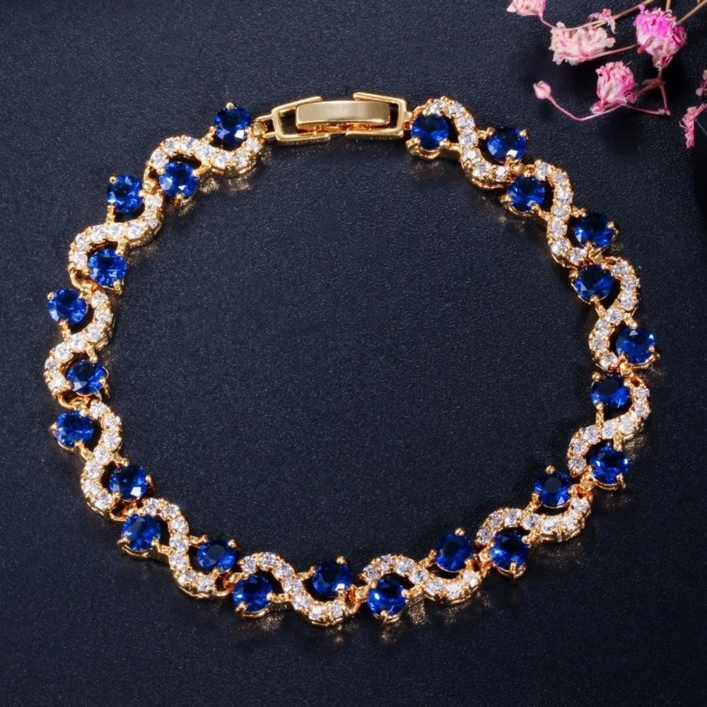 Lobster Clasp Crystal Gemstone Bracelet Women Accessories Women Bracelet Rhinestone Bracelet Women синий
