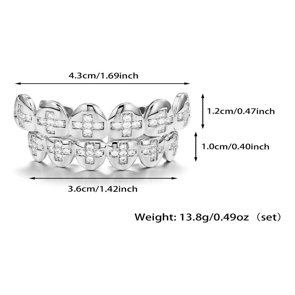 

Atoztide CZ Stones Teeth Grillz Caps Cubic Zircon Iced Out Micro Pave Top Bottom Mouth Tooth Cap Removable Dental Jewelry Gift