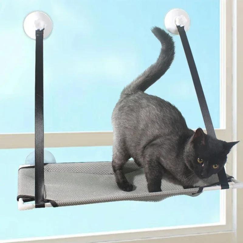 Cat Hammock Suction Cup Windowsill Cat Comfortable Hammocks Summer Breathable Mesh Single/Double Hanging Beds Pet Accessories