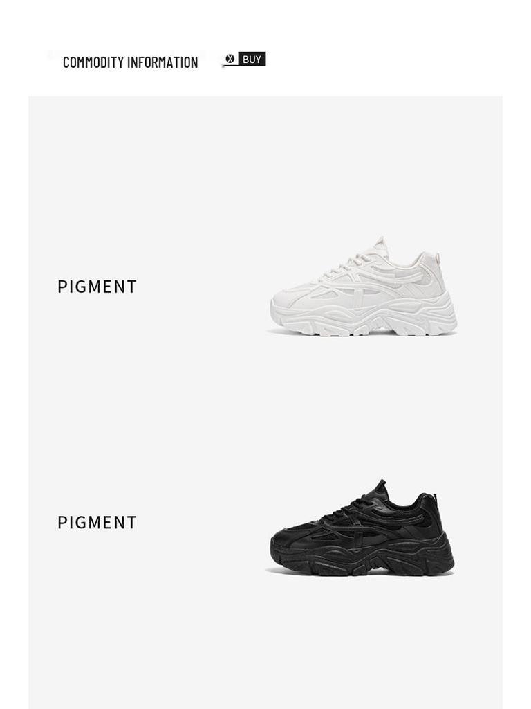 Frühlings Herren Atmungsaktive Weiße Mesh-Sneaker - Trendige Lässige Dad-Schuhe mit Dicker Sohle