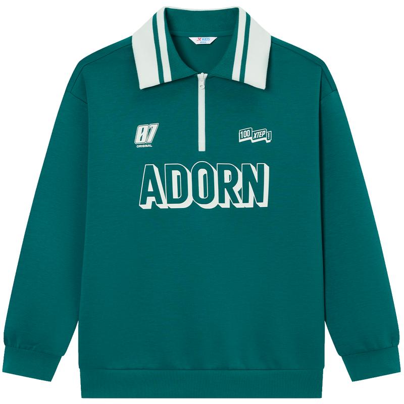 Xtep Boys Stand-up Collar Fleece Sweatshirt 150
