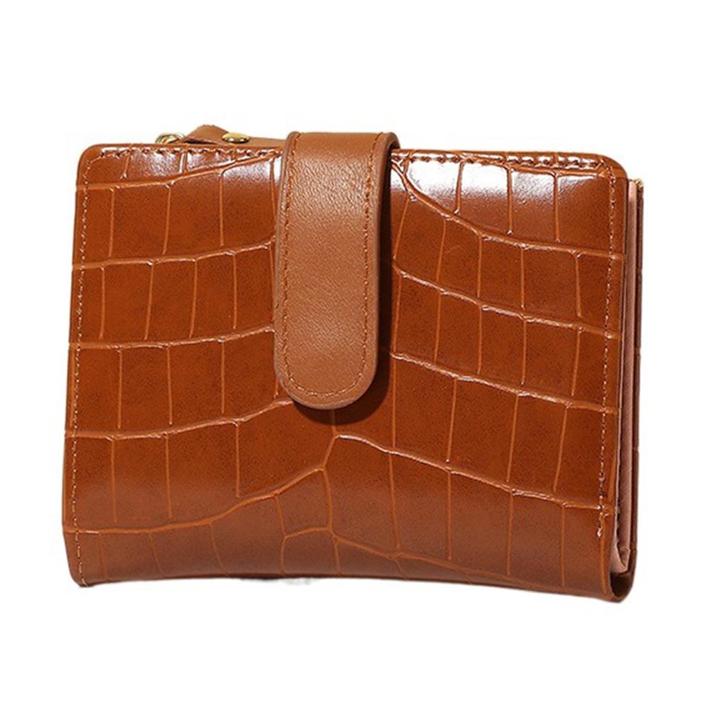 

Многослотовый держатель для кредитных карт, мини-карман для монет из ПУ кожи, кошелек для монет на молнии, студенческий коричневый