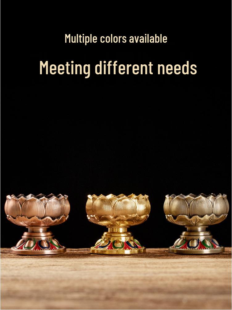 Lotus Metal Candle Holder for Buddha Altar or Home Offering