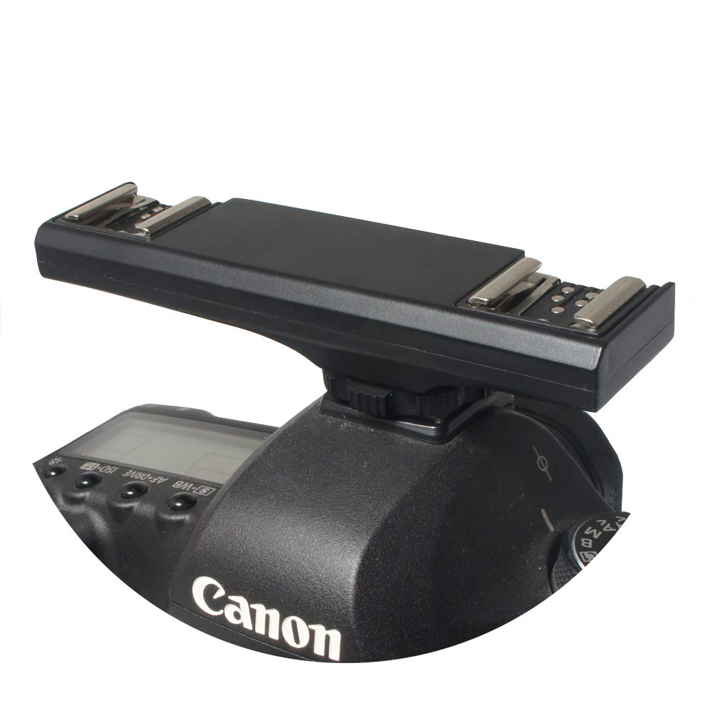 TTL Dual Hot Shoe Flash Speedlite Light Trigger Splitter Bracket For Canon Cameras DSLR-004