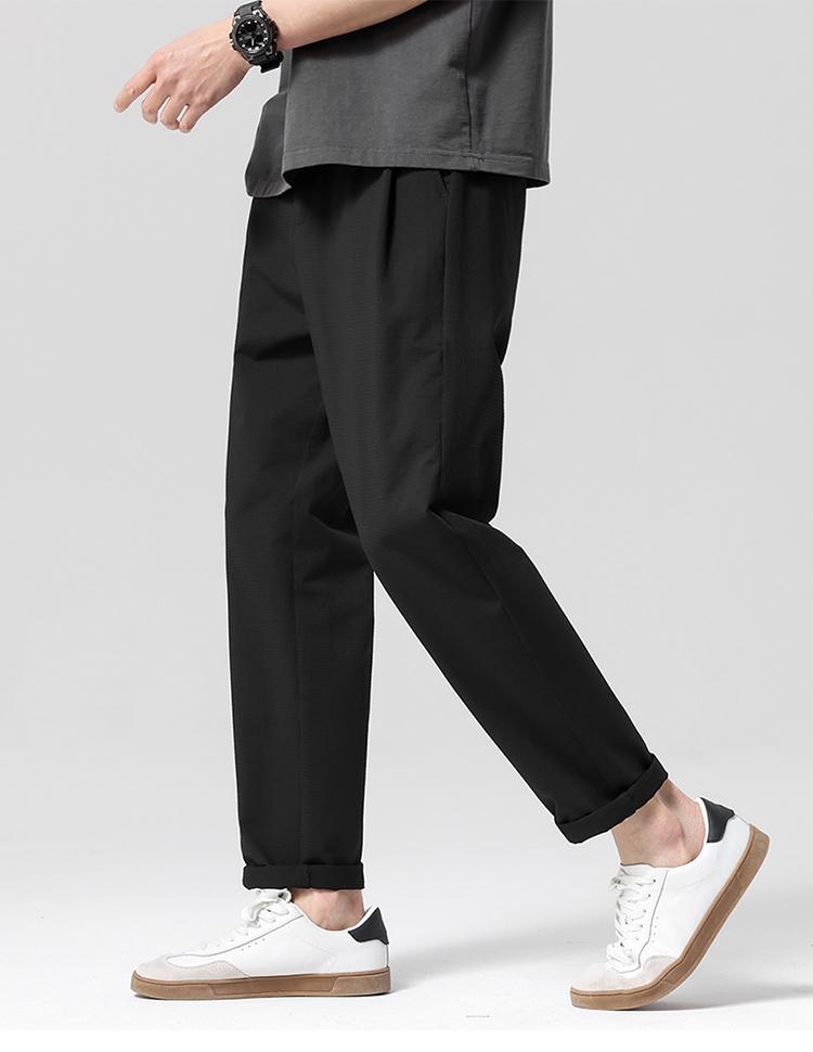 Three Dimensional Jacquard Plaid Skin-Friendly Tapered Men's Casual Pants