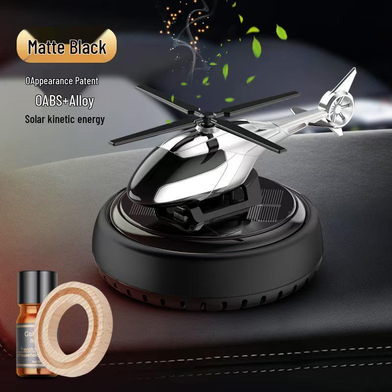 Solar-Powered Rotating Helicopter Car Air Freshener with Light Sensor
