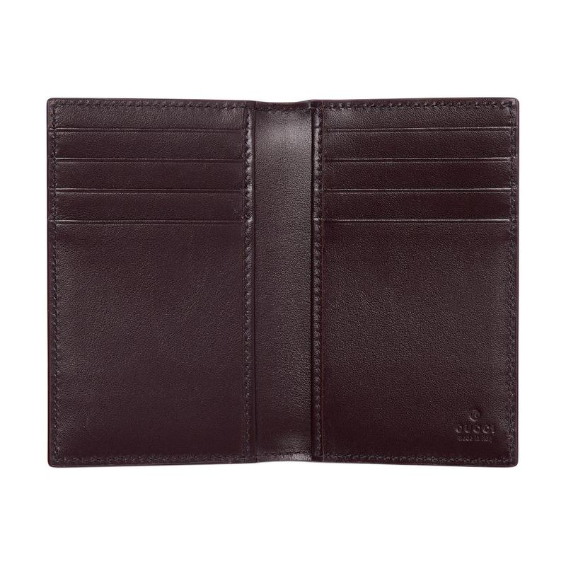 Gucci GG Supreme Ceramic Effect GG Details Leather Card Holder Men's Dark Blue