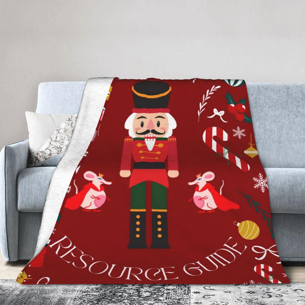 Christmas Nutcracker Flannel Blankets Spring  Soft Throw Blanket for Girls Boys Living Room Print Bedspread Sofa Bed Cover