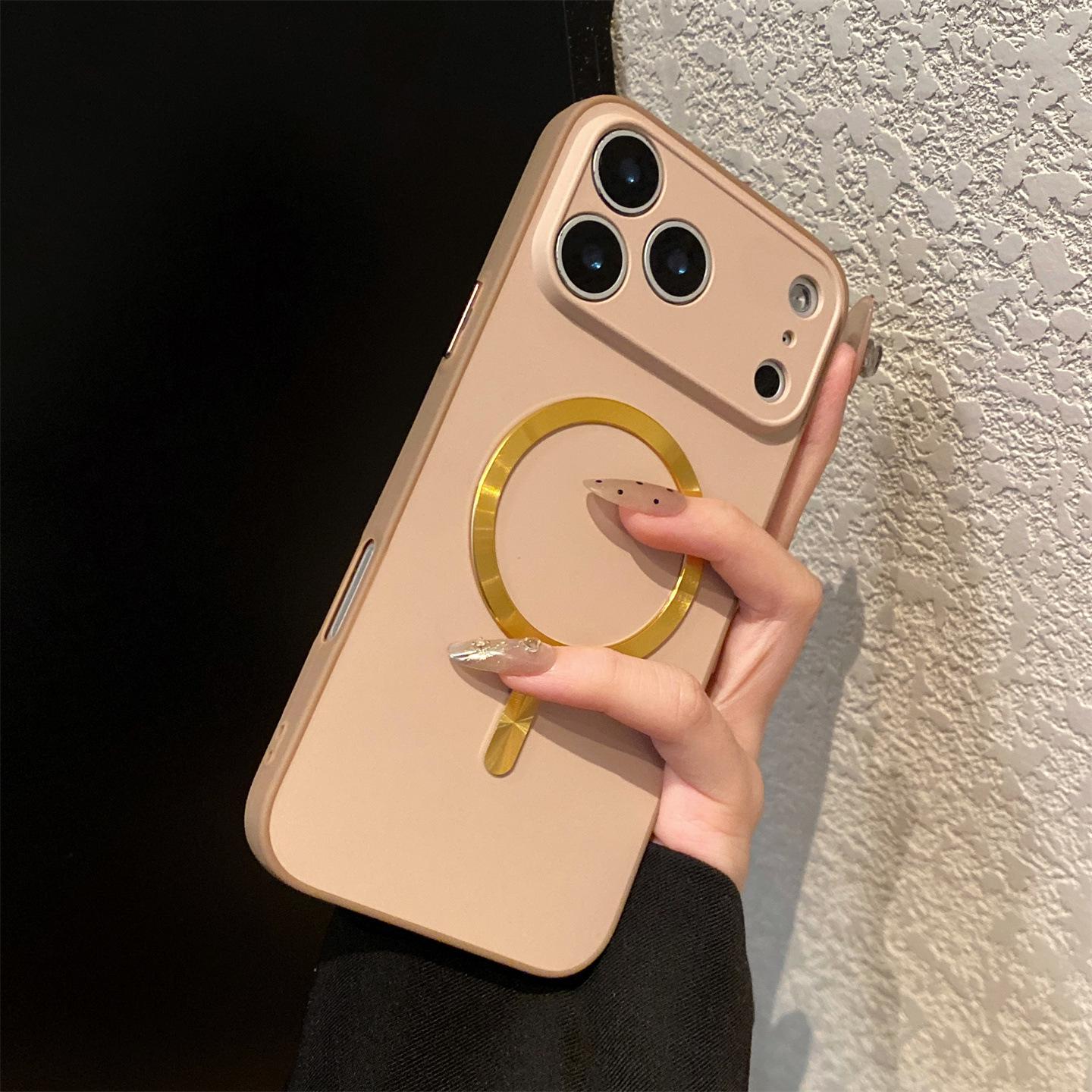 

Magnetic Metal Ring Protective Case for Apple 12P-17ProMax: Full Coverage, Color Block Design, Drop Protection. 15 Pro
