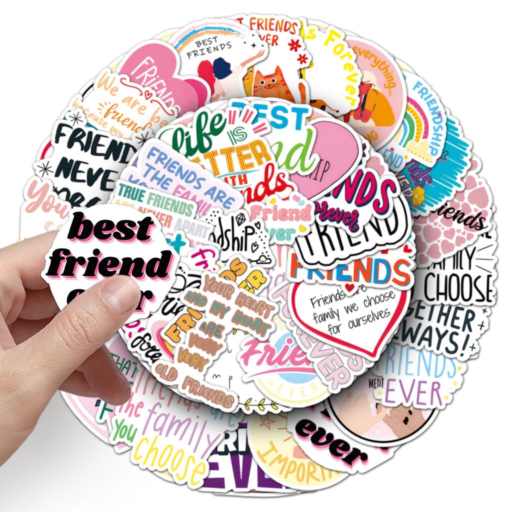 51 Friendship Graffiti Stickers Personality Friends Are Very Important English Sentences Decorate Mobile Phone Case Water Cup Stickers