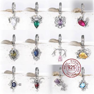 Copper Astrological Zodiac Twelve 12 Constellation Pendant Fit Original Bracelet Making For Woman Jewelry Fashion