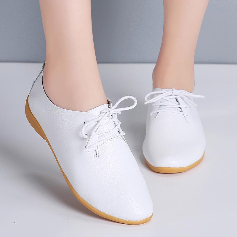 

Женские туфли на плоской подошве с мягкой подошвой, повседневные туфли большого размера для офиса 39 белый