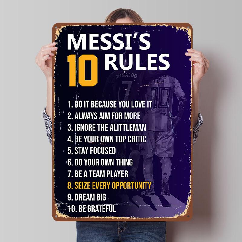 

Messi Printed Poster Customized Wall Art Retro Vintage Metal Tin Signs for Home Room Decoration Garage Decorations Coffee Bar 7.9x11.8In(20x30cm)