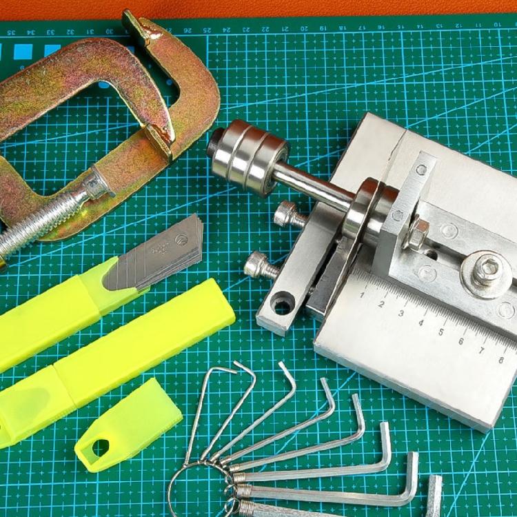 Leather Belt Cutting Tool with C-Clamp, Replacements and Wrenches