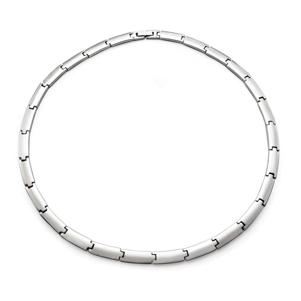Grandoin Necklace - Germanium & Titanium - Lightweight, Comfortable, Eco-friendly, Stylish, Simple - Silver