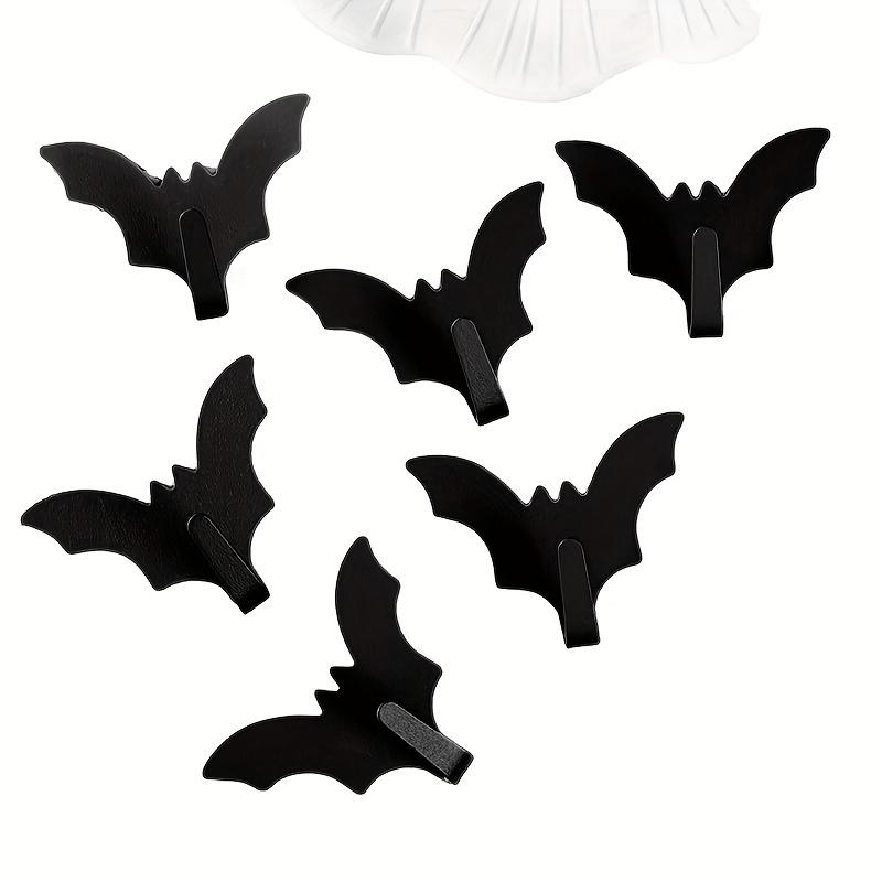 2 szt. Metalowe Haki Nietoperze | Haki Ścienne na Taśmę Klejącą Bez Wiercenia do Łazienki, Kuchni i Garderoby | Idealne na Halloween, Uniwersalne, Dekoracje Jesienne, Zimowe