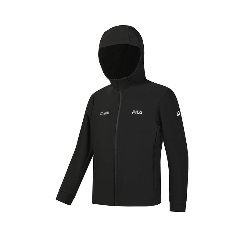 Fila Фитнес Мода Минималистичный Классический Повседневный Спортивный Тренировочный Удобный Универсальный Куртка с капюшоном Мужская куртки Глубокий черный A11M611505FBK L