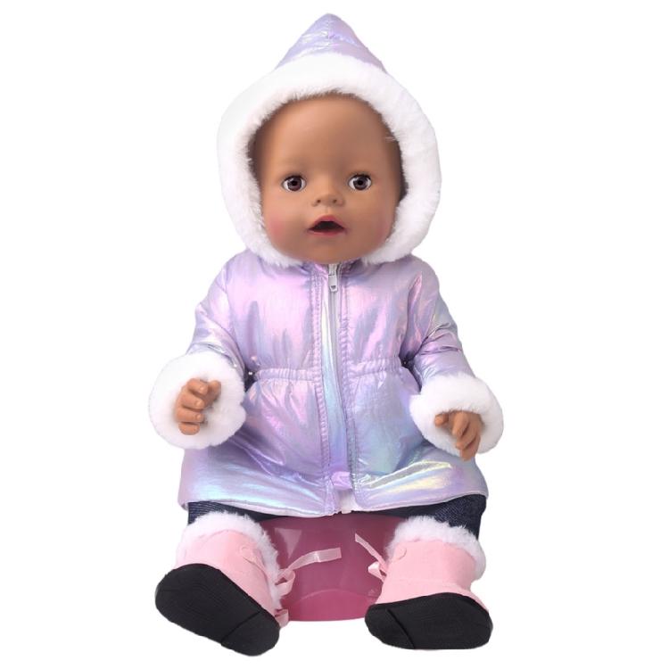 Long Coat Winter Doll Clothes For 18 Inch Girl Dolls Soft Plush Outfit Set Simple Wear Design