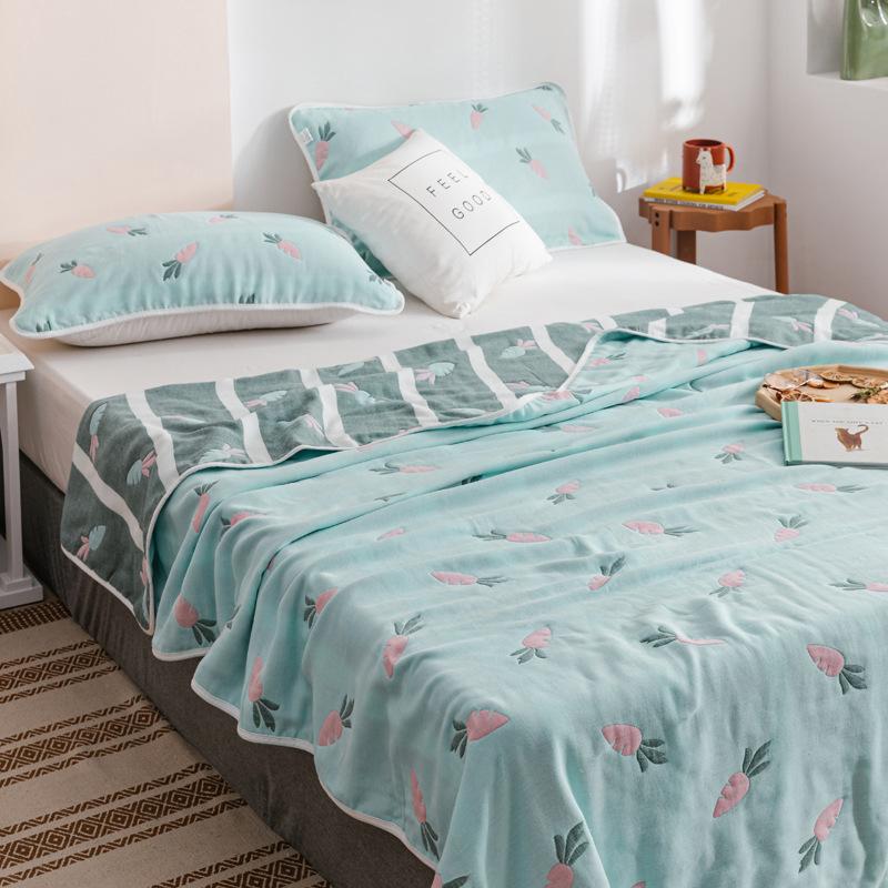 New Pure Cotton Six Layer Gauze Towel, Duvet Sheet, Double Air Conditioning Blanket, Annual All Cotton Sofa Towel, Seasonal Lunch Break Blanket
