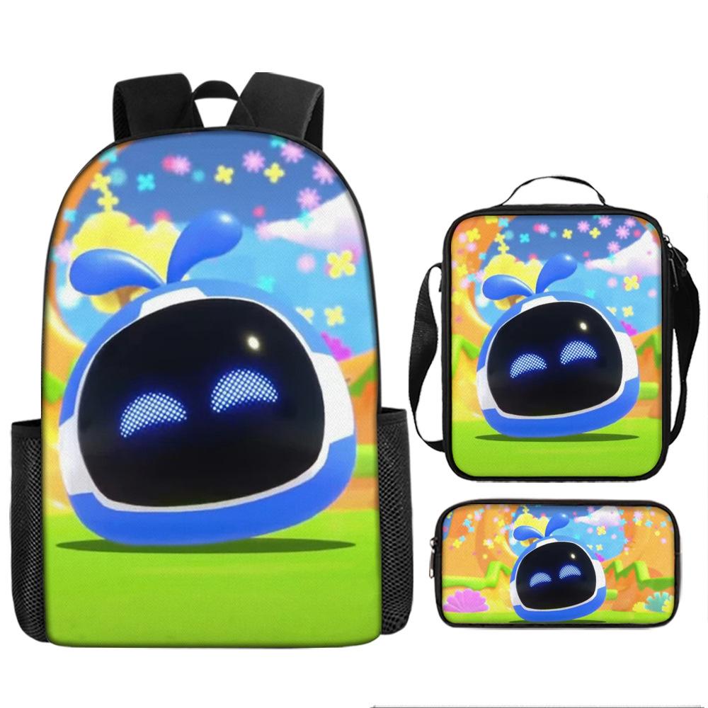 Cosmic Robot Peripheral Backpack, Youth and Primary School Students Schoolbag, Pencil Bag 3-piece Set