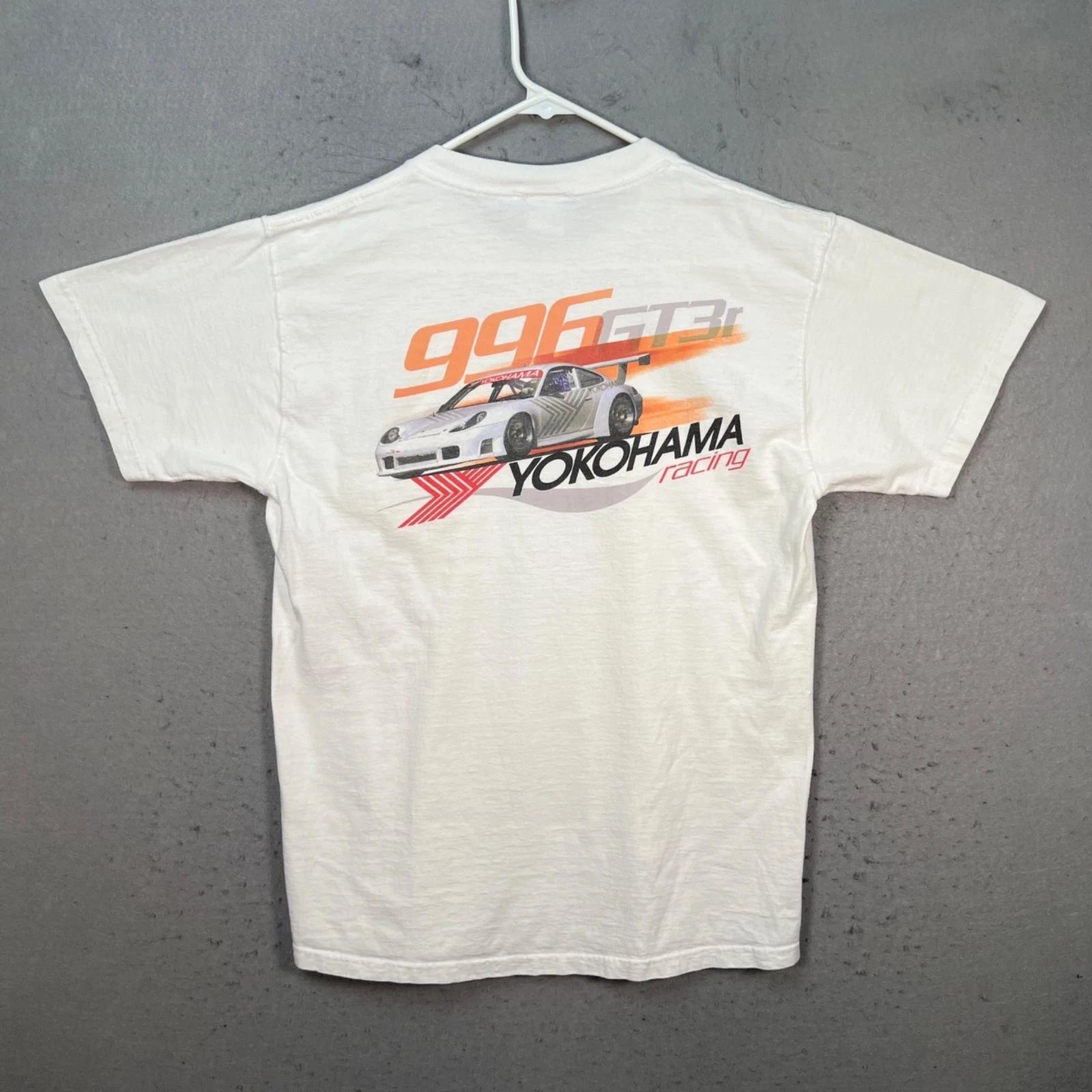 

Vintage Yokohama Racing Porsche 996 GT3 T-Shirt White Size Medium USA Made 4XL