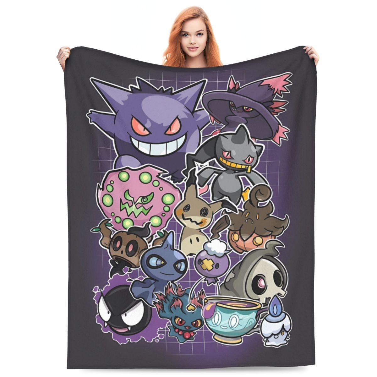 

Gengar Flannel Blanket Warm Soft Bedding Throws for Couch Bed Decorative Graphic Bedspread Sofa Bed Cover 75x90cm