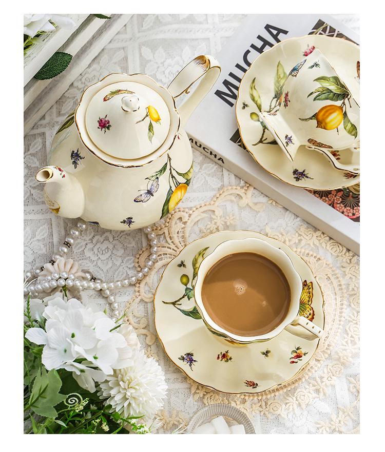 Vintage Ceramic Tea Set: British & French Style Coffee Cup and Saucer