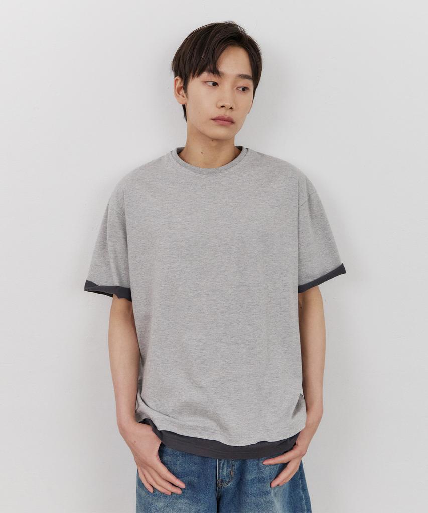 URBANSTOFF Layered Hem Tee (Melange)