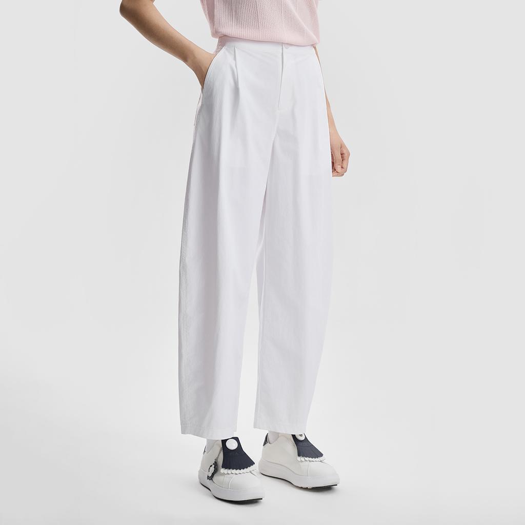 FILA Golf Series Fashion Simple Sports Golf Versatile Loose Woven Casual Pants Women bottoms Jade-White A11W625815FWT
