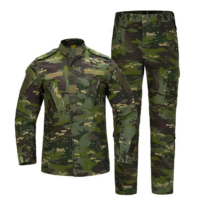 Men's Wear-Resistant Black Camouflage Tactical Suit for Spring/Autumn