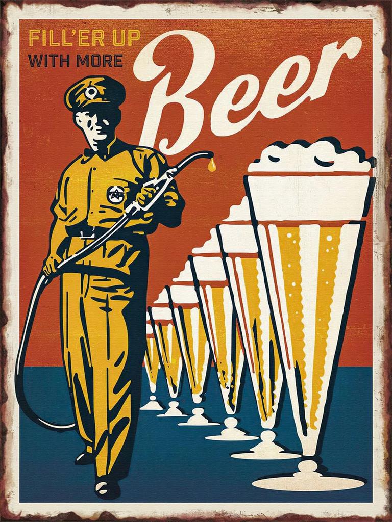 Vintage Beer Metal Tin Sign Poster for Bar Club Kitchen Wall Decoration Beverage Shop Pla x
